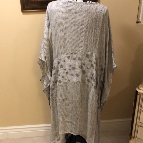 Mastro Moda made in Italy boho long tunic for coverup, oversized natural look - Picture 6 of 12
